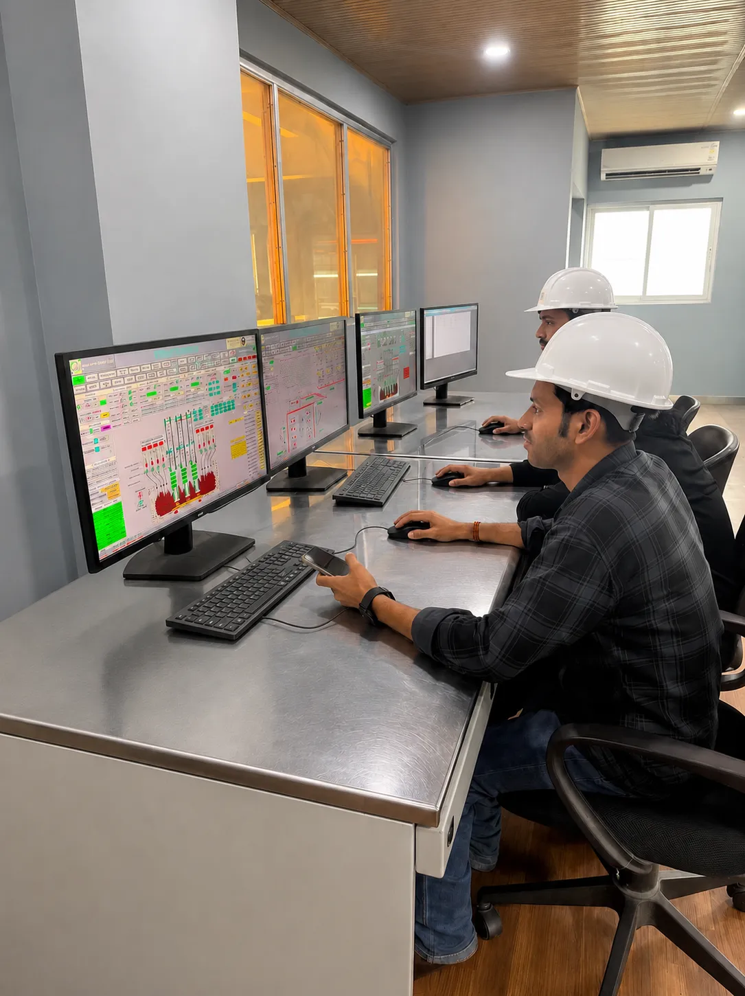 Aja Alloys operators monitoring production at the control desk