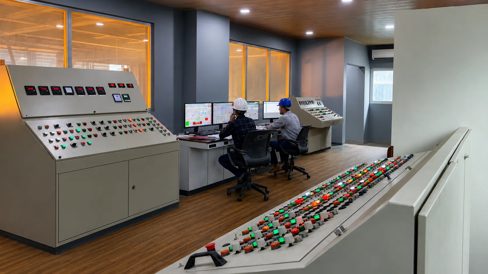 Aja Alloys operators at the central control room desk monitoring production