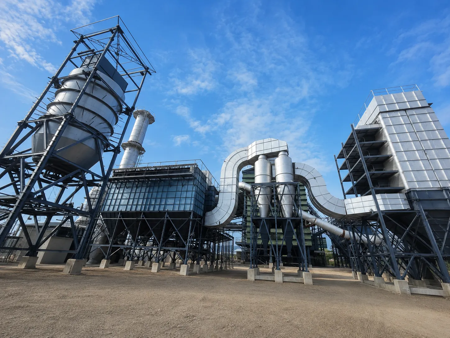 Aja Alloys emissions control and plant infrastructure under a blue sky