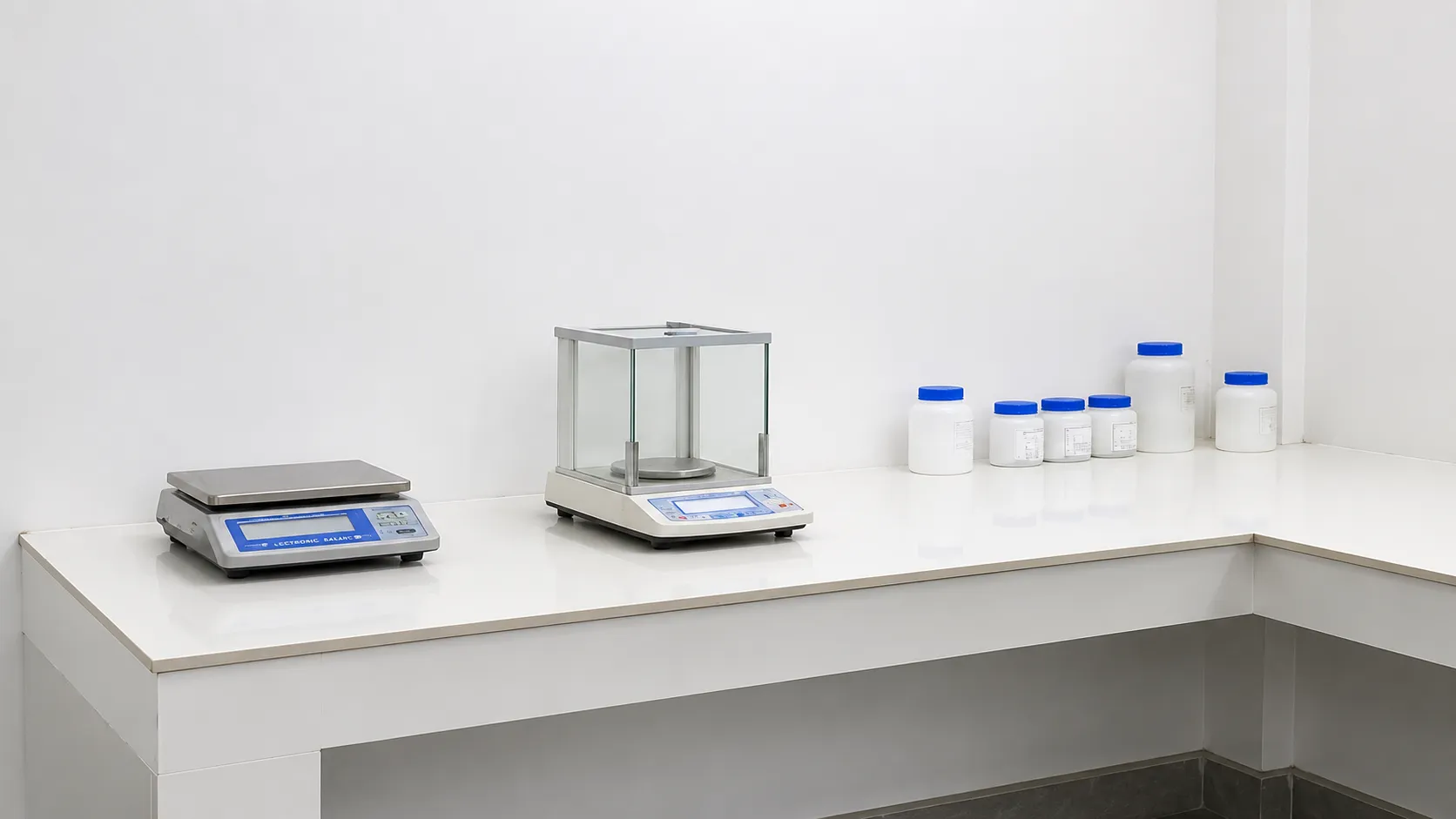 Aja Alloys laboratory precision balances and sample jars